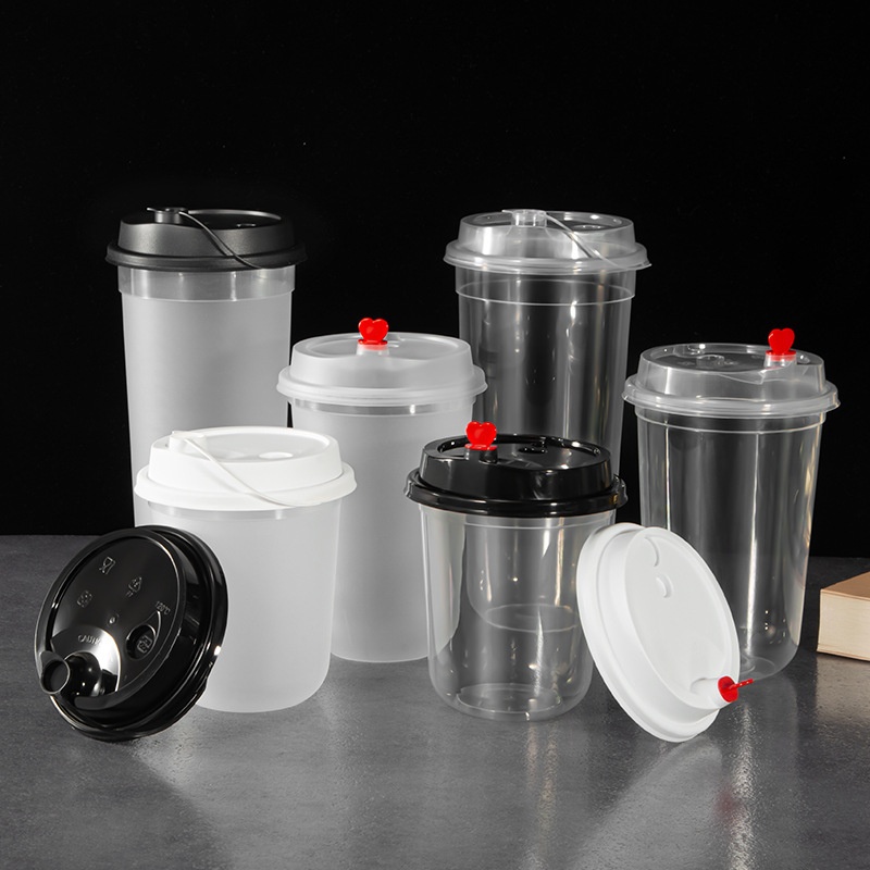 U shaped Disposable Boba Cups for Hot and Cold Beverage