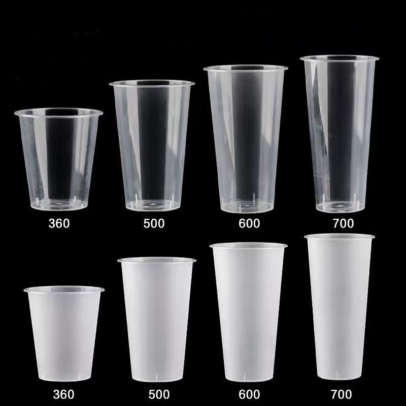 Disposable Transparent Frosted PP Cups for Boba Milk Tea