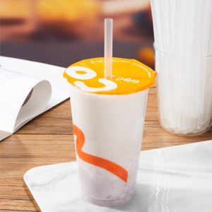 Wholesale 8mm Pointed Tip Disposable PP Straws with Plastic Smoothie Cup