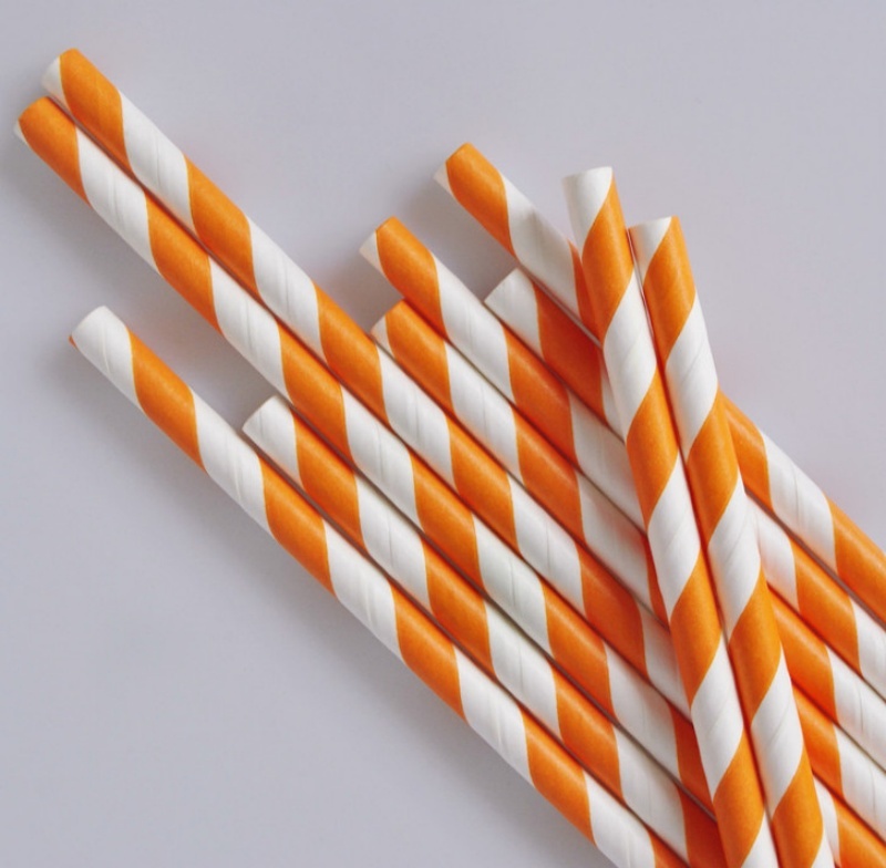 6mm Stripped Paper Straw for Juice Beverage--Compostable Paper Straws