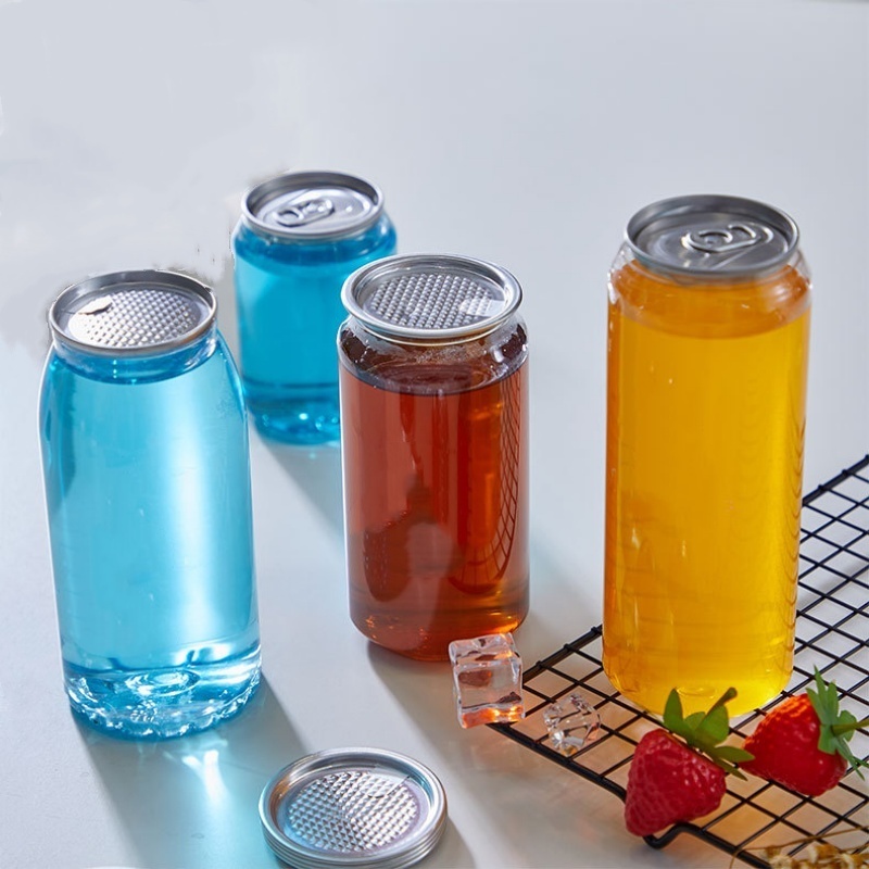 400ml/500ml/650ml PET Boba Juice Bottles -Customize Logo Printing for Bubble Tea Shops