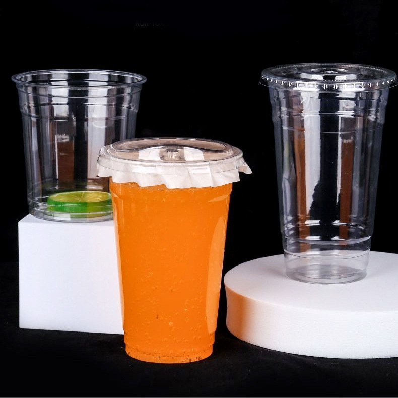 PET Clear Cold Coffee Cup Disposable with Lid
