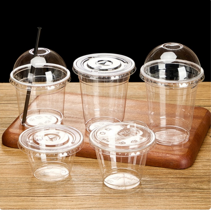 92mm Top Boba Tea Clear PET Cup with Lid for Cold Drinks