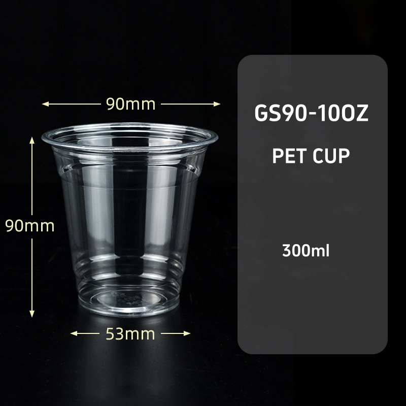 90mm Top 10oz 300ml Disposable Coffee Boba Tea PET Cup on Wholesale at Cheap Price