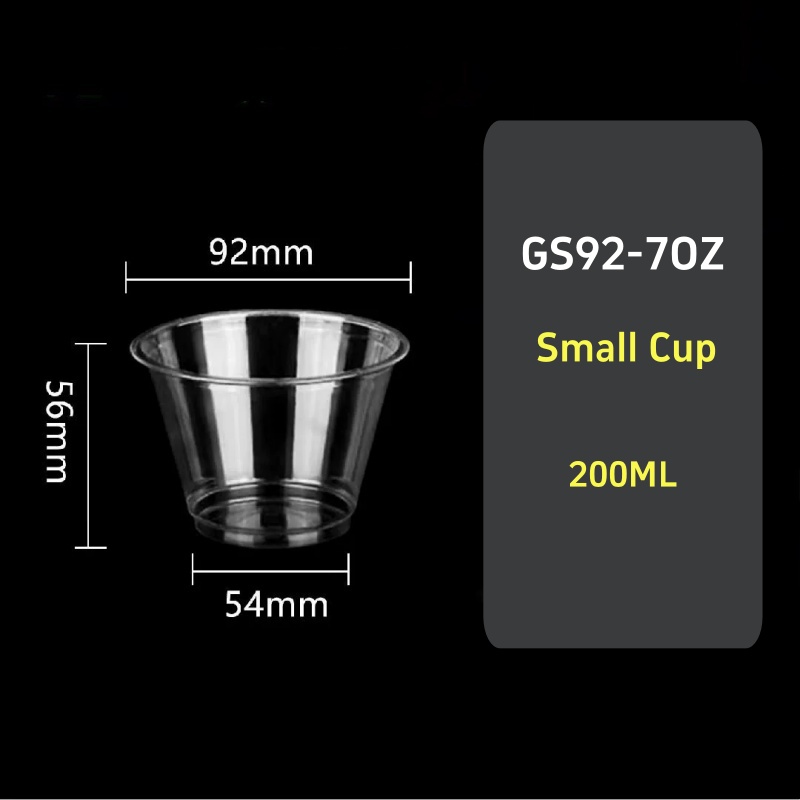 7oz Small Disposable PET Plastic Cup Portion Container for Gelato Ice Cream Pudding