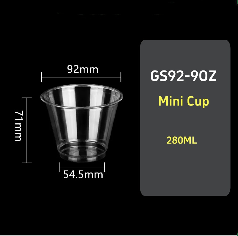 Wholesale Disposable 9oz Mini Food-grade PET Portion Cup for Coffee