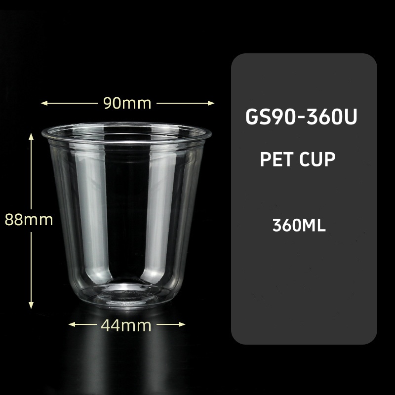 Wholesale 12oz 360ML Cold Beverage PET Cup One-off with Lid at Cheap Price