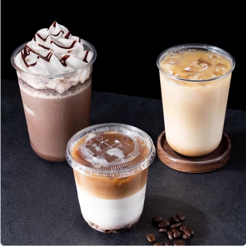 U Shaped Disposable PET Cup for Cold Beverage Coffee