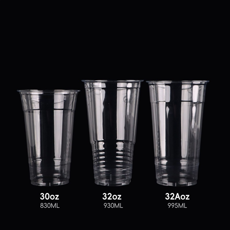 Extra Large PET Cups Disposable for Juice Boba Tea